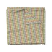 cream rainbow stripe gingham, 1/4" squares 