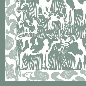 42x36 Seek and Find Playmat: Find the Cows | Sage Green