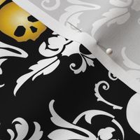 Skull Damask-Black