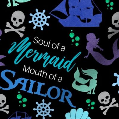 Large Scale Soul of a Mermaid Mouth of a Sailor Funny Sarcastic Adult Humor