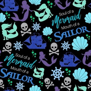 Large Scale Soul of a Mermaid Mouth of a Sailor Funny Sarcastic Adult Humor