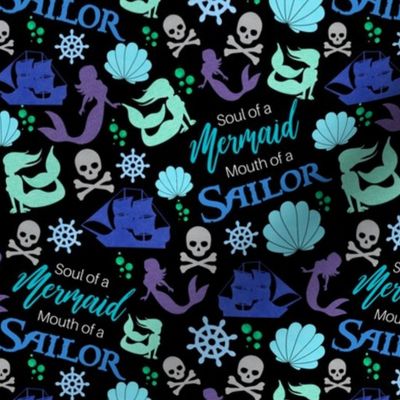 Medium Scale Soul of a Mermaid Mouth of a Sailor Funny Sarcastic Adult Humor