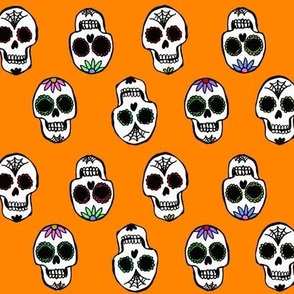 sugar skull pattern orange