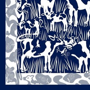 42x36 Seek and Find Playmat: Find the Cows | Navy/Cool Gray