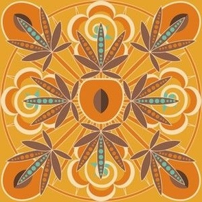 Stoned Fruit Mandala / Retro Peach / Small