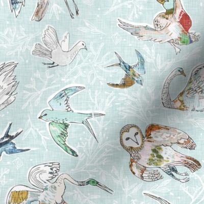 Bonny Birds (blue) MED 