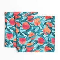 Fruit Trees - Peaches - Teal 