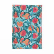 Fruit Trees - Peaches - Teal 