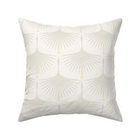Art Deco Swans - 6" Wide Repeat - Off-White on Off-White