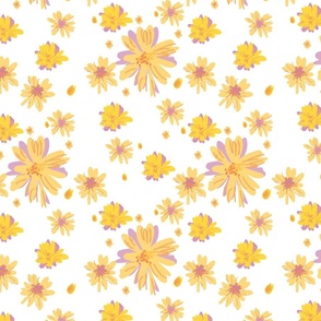 Peach and Plum Seamless (transparent background), Daisies Collection