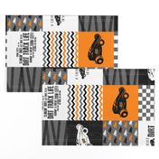 Dirt Track Wingless Sprint//Orange - Wholecloth Cheater Quilt - Rotated