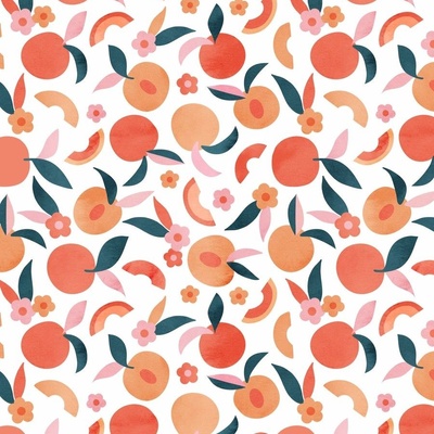 Peach And Eggplant Fabric, Wallpaper and Home Decor