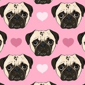 Pug love - pink