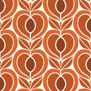 I Heart Retro Fruit - Large Scale Autumn Red