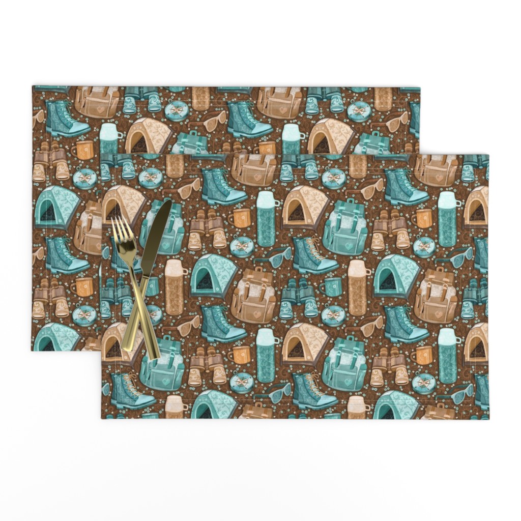 Camp Whimsy in Cyan and Brown - small