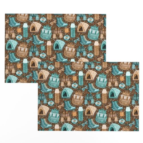 Camp Whimsy in Cyan and Brown - small