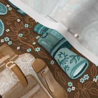 Camp Whimsy in Cyan and Brown - medium