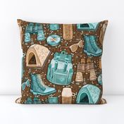 Camp Whimsy in Cyan and Brown - large