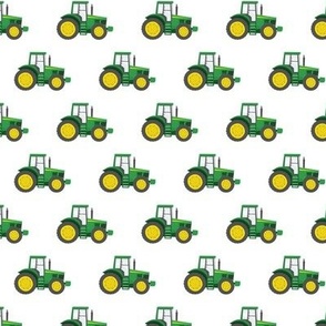 (1" scale) green tractors - farming fabric C21