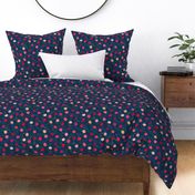 Cerises large scale navy blue by Pippa Shaw