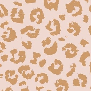 Raw free hand leopard spots wild boho animal print cream blush ochre yellow