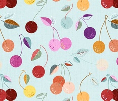 Charming Cherries | on Aqua I Charming Cherries Collection