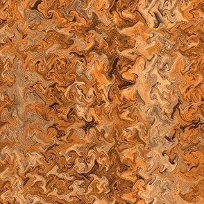Golden Orange Marble Waves