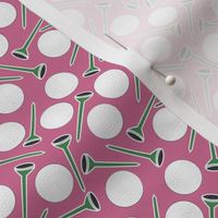 golf balls and tees pink and green