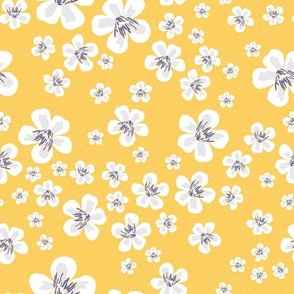 Blackberry Floral on Yellow  |  SKU# F–00008