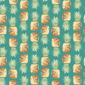 Pineapples on Teal, Hawaiian Vacation