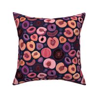 Peaches, Nectarines, Apricots, Plums and Blueberries - navy blue, medium