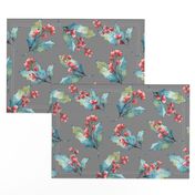 Christmas Holly Jolly - Gray Large Scale