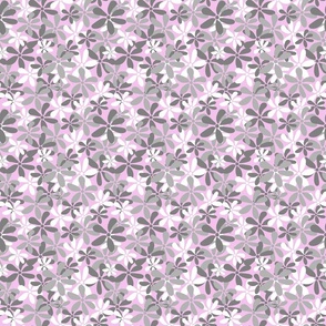 Ditsy Daisies white grey and pastel pink 