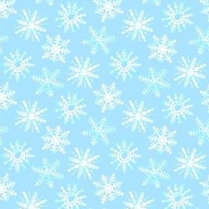 Watercolor Snowflakes - Light Blue Small Scale