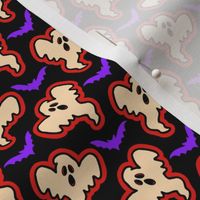 Haunted Halloween Ghosts & Purple Bats