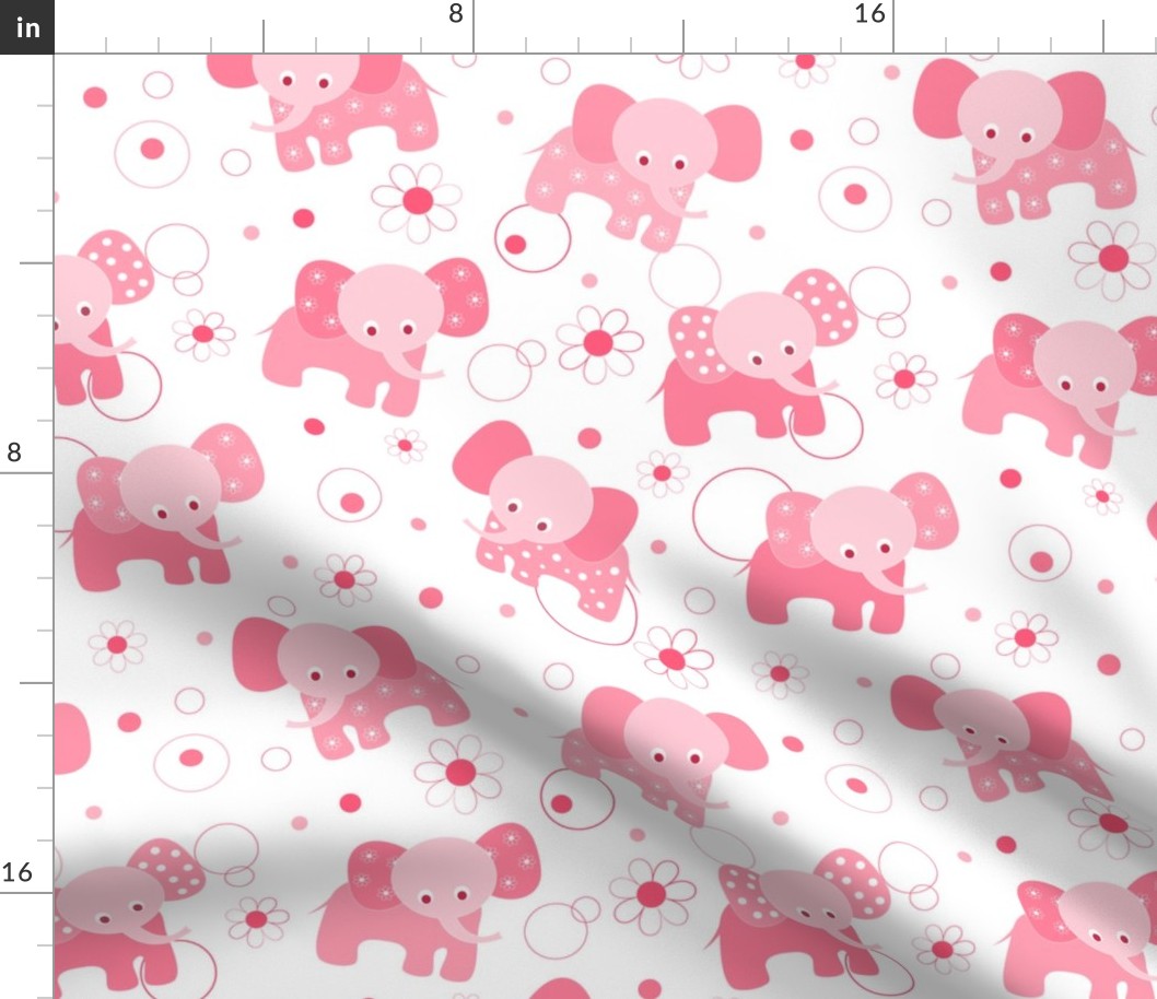 Pink elephant nursery children room decor