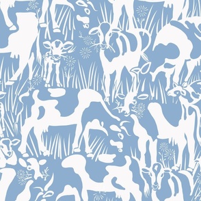 Meadow Cows | Light Blue