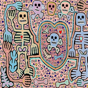 Halloween Spooky Skeletons - Pastel Scary Spirits - Design 1859104