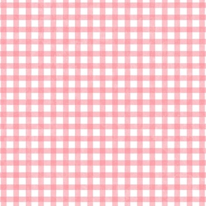 Pink Gingham -- Subtle-texture Gingham Pink, Cherry Plaid over White -- 43.35in x 36.06in repeat -- 235dpi (63% of Full Scale)