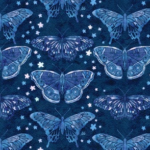 Watercolor Butterflies [night's dream] large