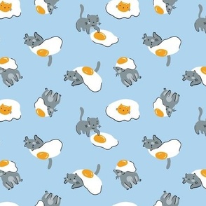Cute cats and fried eggs