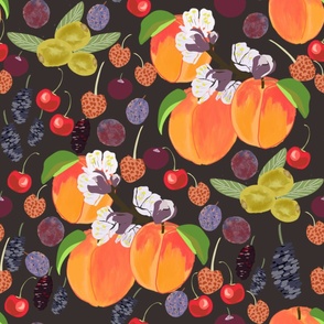 stone fruits print -