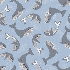 cute whales light blue by DEINKI (medium scale)