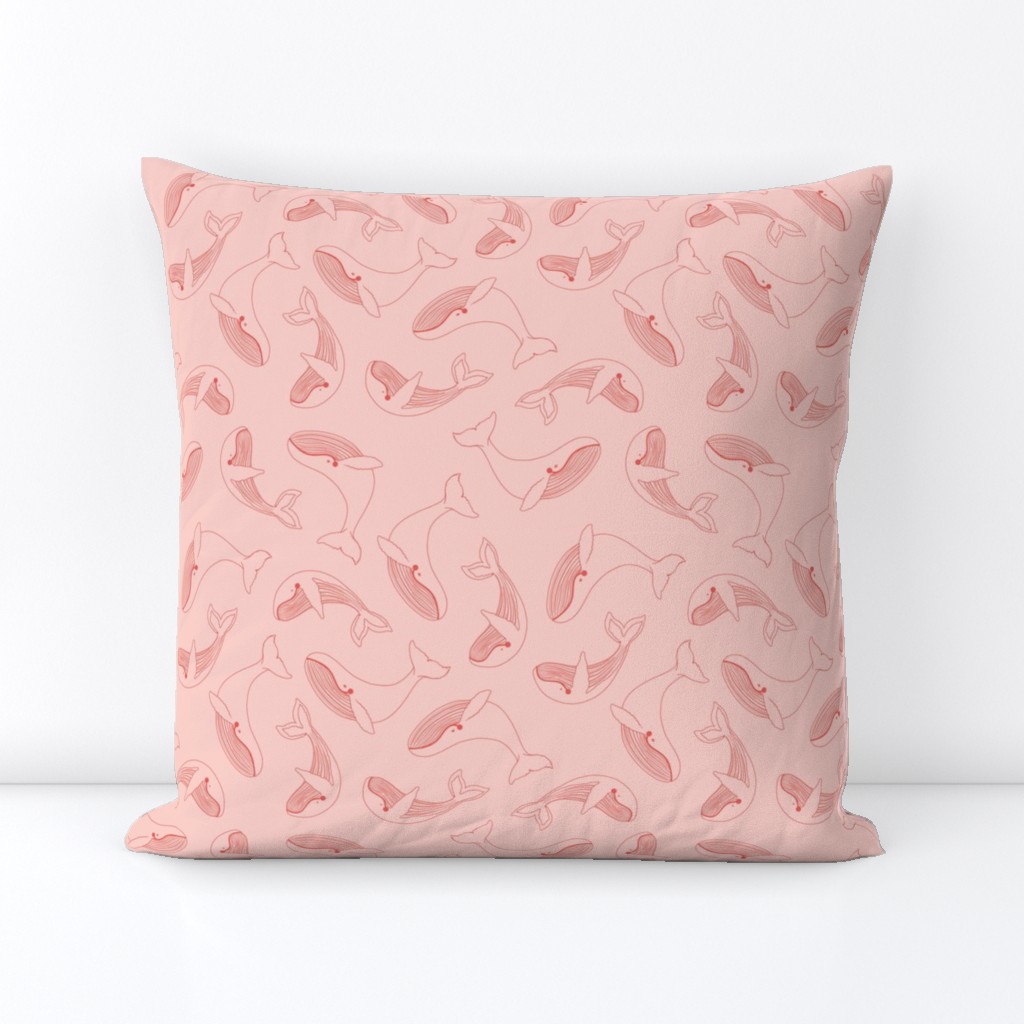 cute whales lines pink by DEINKI (medium scale)