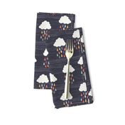 Happy Raindrops navy by DEINKI (medium scale)