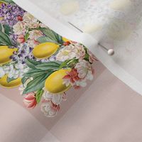 SUMMER TABLECLOTH - LEMON LILAC COLLECTION (FADED CORAL)