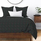 Smooth Christmas leopard wild animal print panther spots mint green red lilac on black SMALL