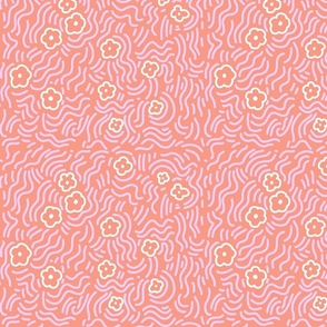 Squiggles coral floral