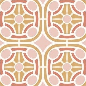 Spanish tiles pink and gold