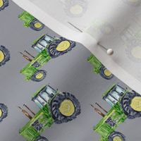 Tractor green on grey small